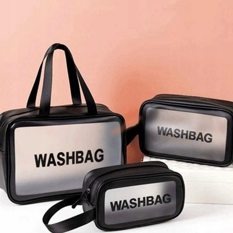 Zestaw kosmetyczek 3w1 przenośna kuferek 3 rozmiary Czerń KS83CZ