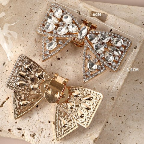 Klipsy do butów z kryształkami, cyrkoniami KOKARDKI 2 szt. KDB50