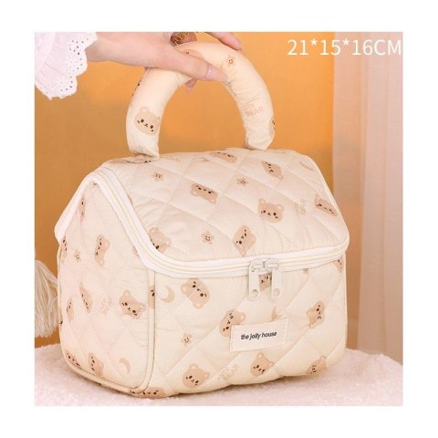 Kosmetyczka rozkładana elegancka kuferek pikowana BEAR KS131K