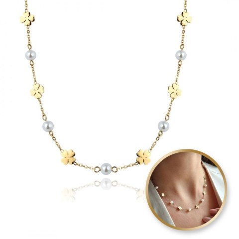 Naszyjnik stal szlachetna pozłacana 14k złotem NST2182