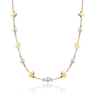 Naszyjnik stal szlachetna pozłacana 14k złotem NST2182