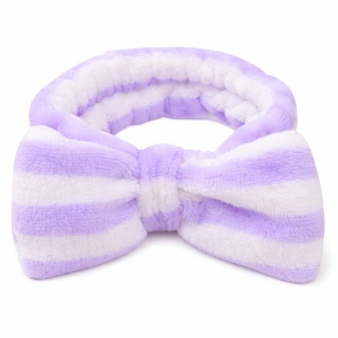 Opaska kosmetyczna do włosów KOKARDA, fioletowo-biała, paskiOPK18FIO