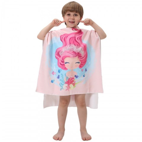 RĘCZNIK PLAŻOWY Peleryna dziecięca SYRENKA muszelki 60 x 60cm PEL02WZ4