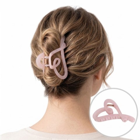Spinka klamra do włosów XL transparentna różowa 12x5cm SP371