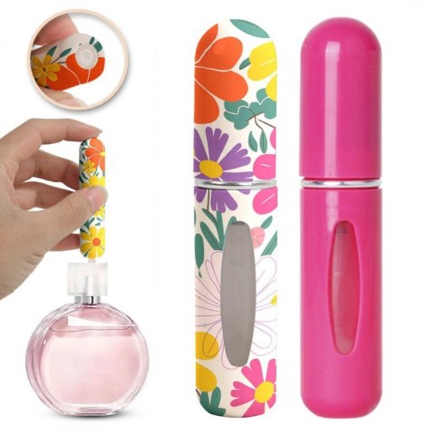 Zestaw 2szt. ATOMIZERÓW podróżnych na perfumy 5ML Kwiaty dozownik AK18