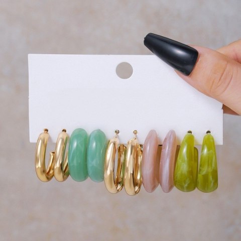 Zestaw 5 sztuk kolczyków wiszących K1685