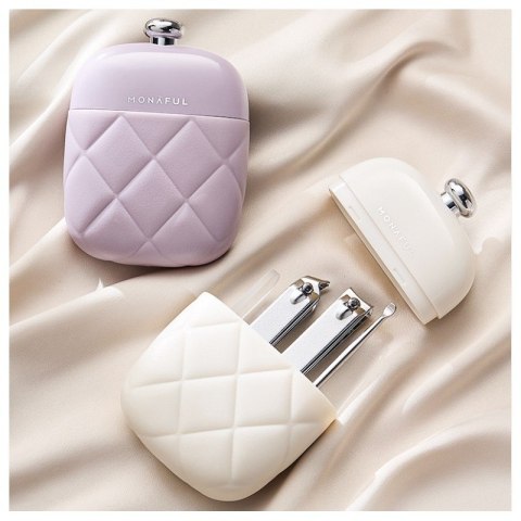 Zestaw akcesoriów etui do paznokci manicure kremowy 9,5cmx7cm AK10K