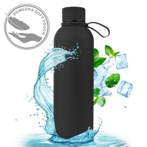 Bidon, butelka termiczna 500ML, stal nierdzewna z powłoką SOFT TOUCH czarny BD46CZ