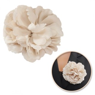 Broszka ozdobna, efektowna kwiat 15 x 15 cm kremowy BZ208