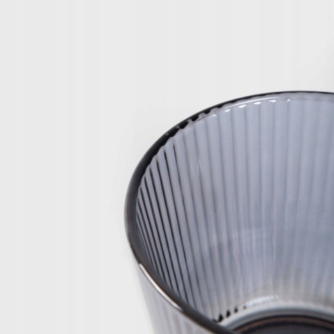 Filiżanka szklanka ryflowana duża grafit, szara 380 ml 1szt SZK177