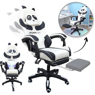 Fotel gamingowy obrotowy PANDA z podnóżkiem i z masażerem KIDS ZONE KO34