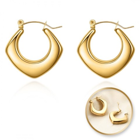 Kolczyki ze stali szlachetnej platerowane 14k złotem, KOŁA geometryczne KST3320