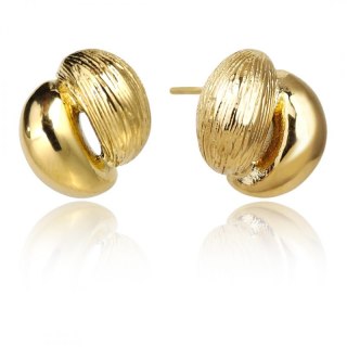 Kolczyki ze stali szlachetnej platerowane 14k złotem, podwójne KST3400