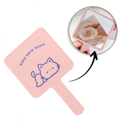 Lusterko kosmetyczne z rączką, jednostronne XL wysokość 15,8cm L23