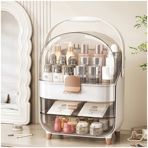 Organizer szkatułka na kosmetyki, biżuterię, biały 38 x 27 x 18 cm CB73