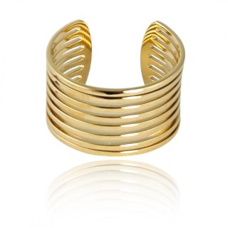 Pierścionek stal chirurgiczna platerowana złotem regulowany PST941