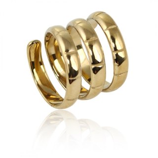 Pierścionek stal chirurgiczna platerowana złotem, spirala PST944, Rozmiar pierścionków: US9 EU20