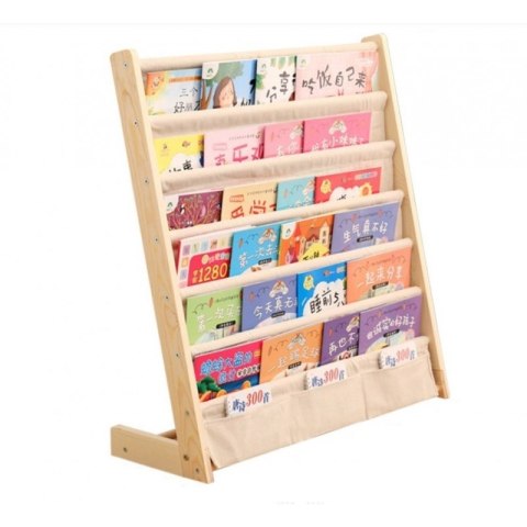 Regał, 6 poziomowy stojak, organizer na książki z kieszonkami 79 x 60 cm SZ45