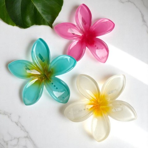 Spinka do włosów klamra XL KLIPS kwiat ombre niebieski 6 cm SP405