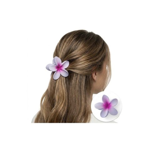 Spinka do włosów klamra XL kwiat OMBRE matowa fioletowa 7,5 x 7,5cm SP383