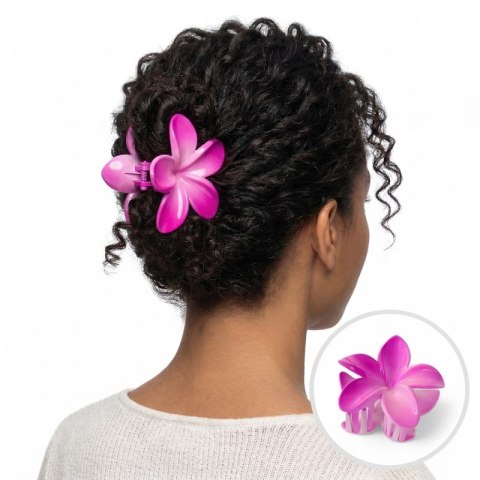 Spinka do włosów klamra XL kwiat OMBRE różowa lato 7,5 x 7,5cm SP380