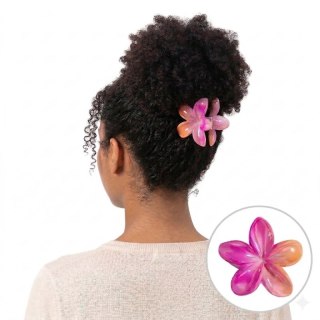 Spinka do włosów klamra XL kwiat OMBRE różowo- pomarańczowa 7,5 x 7,5cm SP381