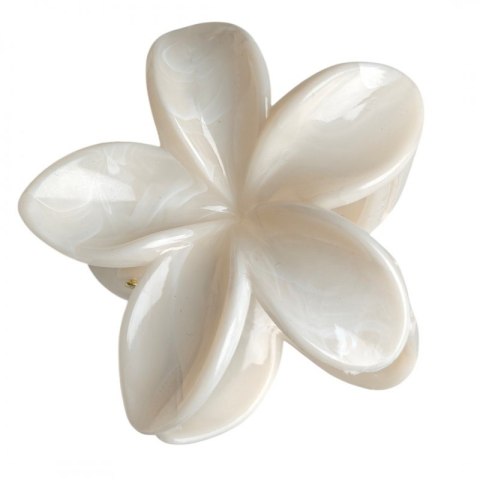 Spinka do włosów klamra XL kwiat, marmurek kość słoniowa 7,5 x 8cm SP407