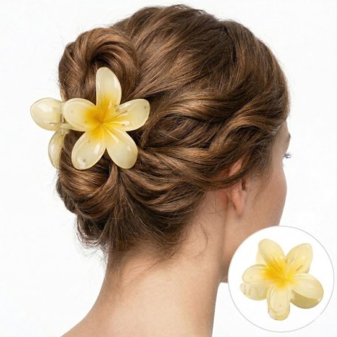 Spinka do włosów klamra XL kwiat ombre żółty 7,5x8cm SP269ZO