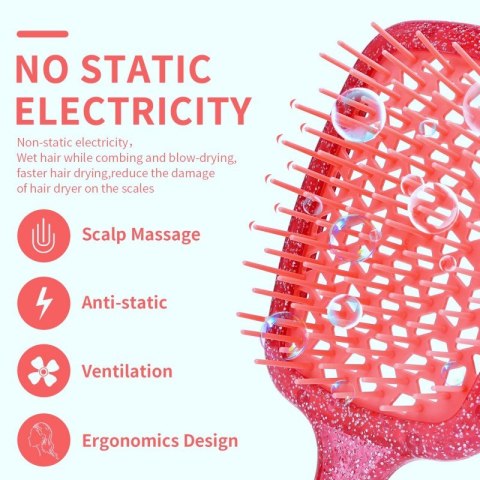 Szczotka do rozczesywania włosów, do suszenia, do masażu, SCZ17CR
