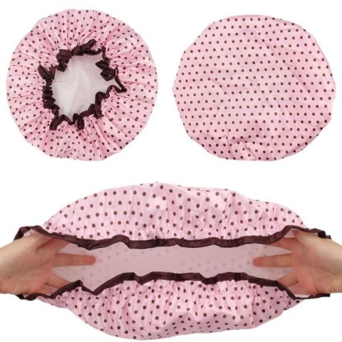 Wodoodporny czepek ochronny, kąpielowy na włosy, do spania, KROPKI KCZ01