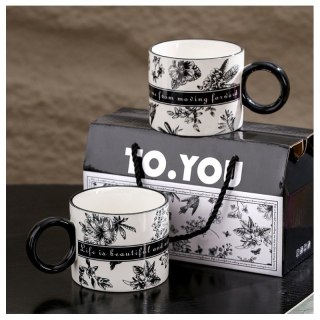 Zestaw kubków 2szt w pudełku ozdobnym TO YOU czarno białe 310ml KB11