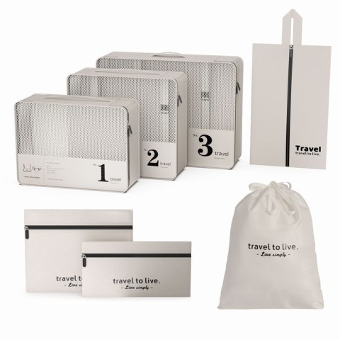 Zestaw podróżny 7 szt kosmetyczek saszetek organizerów KS142K