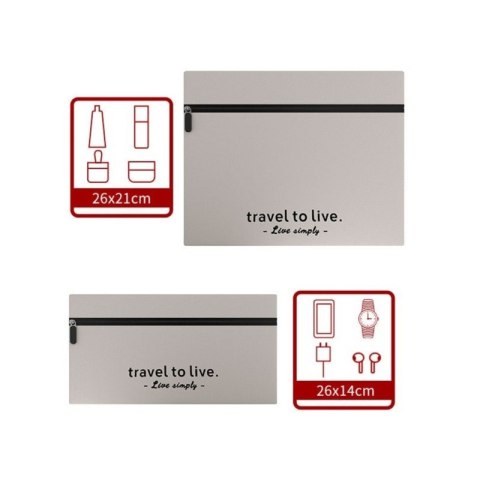 Zestaw podróżny 7 szt kosmetyczek saszetek organizerów czarnych KS142CZ