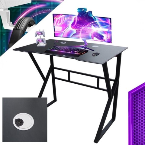 Biurko komputerowe czarne, gamingowe 100 x 60 cm STL20CZ