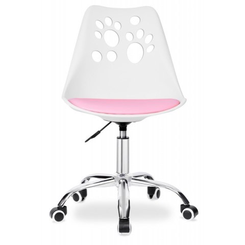 Fotel biurowy Puppy Love obrotowy do biurka dziecięcy, biało różowy KO16BJR