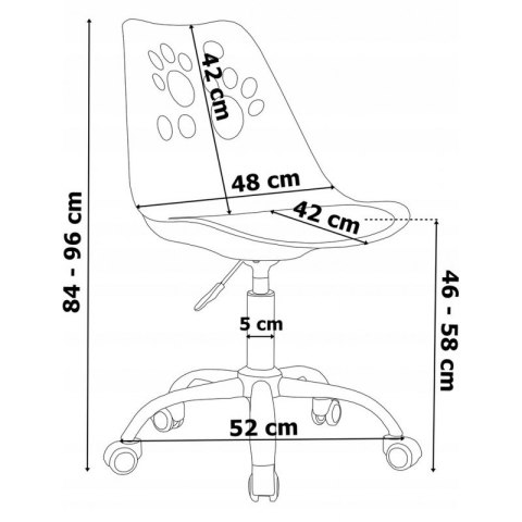 Fotel biurowy Puppy Love obrotowy do biurka dziecięcy, biało różowy KO16BJR