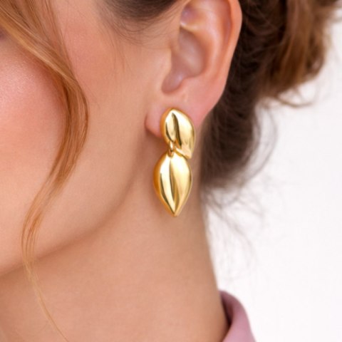 Kolczyki ze stali szlachetnej platerowane 14k złotem, wiszące KST3409