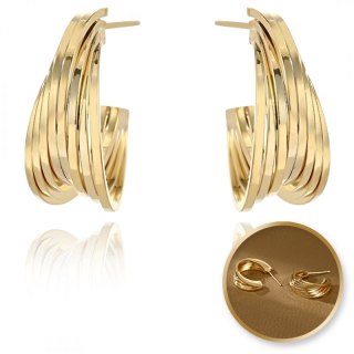 Kolczyki ze stali szlachetnej pozłacanej 14k złotem, sztyft srebro S925 KST3404