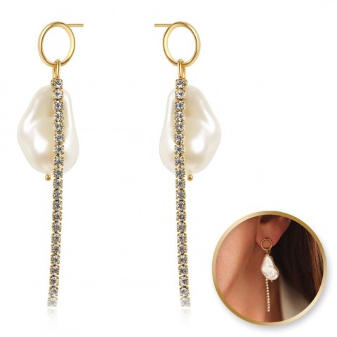 Kolczyki ze stali szlachetnej pozłacanej KST3002