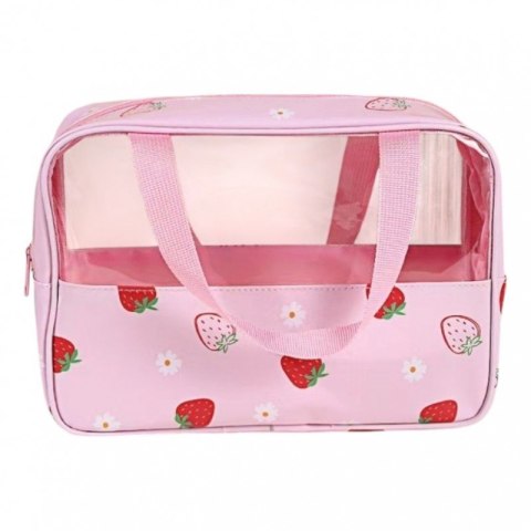 Kosmetyczka rozkładana przenośna kuferek rozmiar M 31x10x20cm TRUSKAWKI KS148