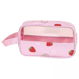 Kosmetyczka rozkładana przenośna kuferek rozmiar S 22x7x13cm TRUSKAWKI KS149