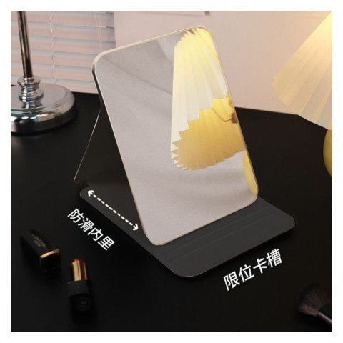 Lusterko kosmetyczne z ekoskóry, otwierane, stojące duże, kotki 15 x 20cm L24