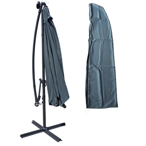 Parasol ogrodowy z oświetleniem SOLAR LED, wysięgnik i falbanka, grafitowy 3,5 m. OGP11SZ