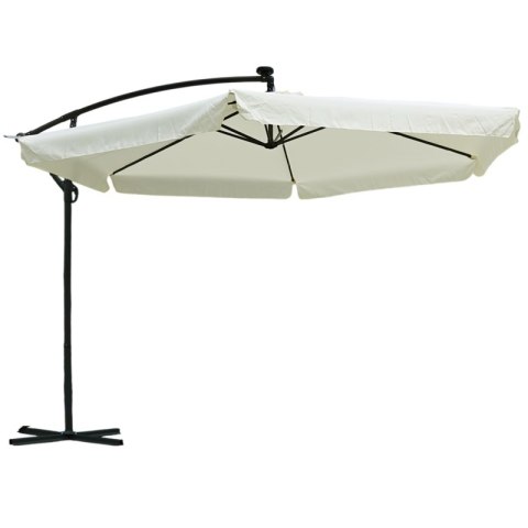 Parasol ogrodowy z oświetleniem SOLAR LED, wysięgnik i falbanka, kremowy 3,5 m. OGP11K