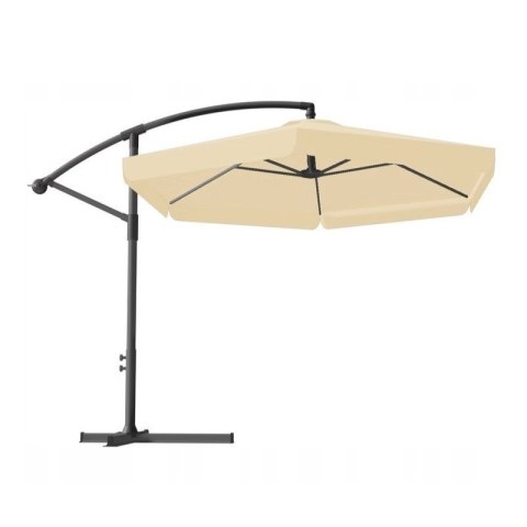 Parasol ogrodowy z oświetleniem SOLAR LED, wysięgnik i falbanka, kremowy 3,5 m. OGP11K