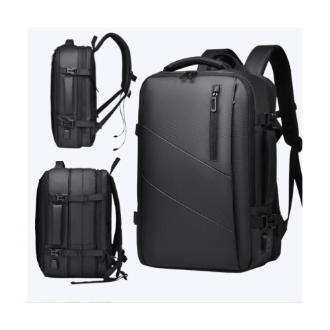Plecak podróżny, kabinowy do samolotu, wodoodporny, wejście USB 42x28x21cm PL182