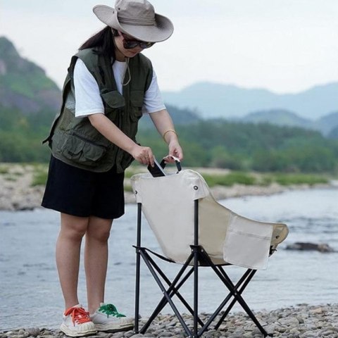 Składane krzesło turystyczne, kempingowe, wędkarskie z kieszonką KRT11K