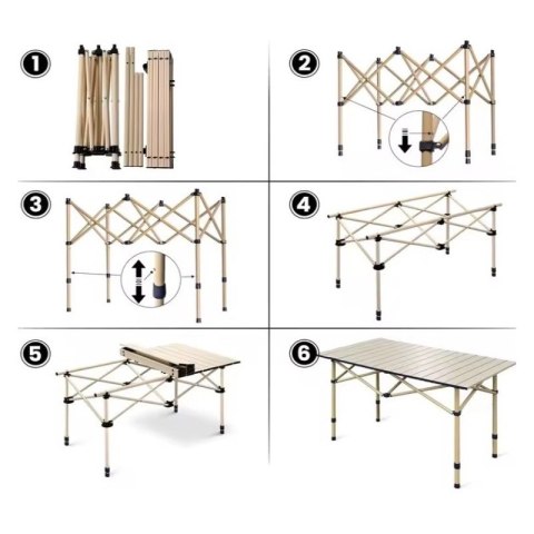 Składany stół cateringowy, turystyczny, piknikowy 53 x 51 cm beżowy SC10JBR