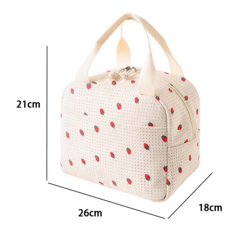 Torba termiczna do przenoszenia żywności LUNCH BOX truskawki 26x21x18cm PJM42