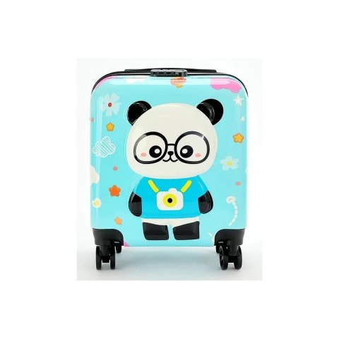 WALIZKA DZIECIĘCA KABINOWA BAGAŻ DZIECI z szyfrem panda niebieska WP07